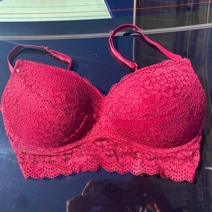 Crimson lace bustier